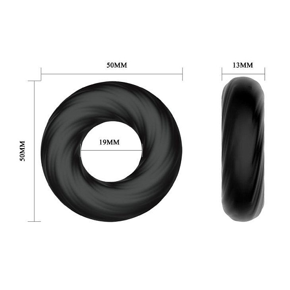 Чёрное эластичное эрекционное кольцо Super Soft Baile