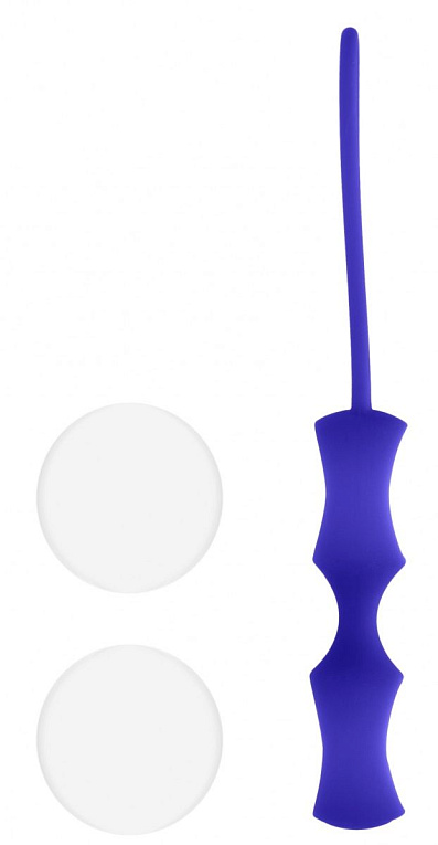 Белые стеклянные вагинальные шарики Ben Wa Medium в синей оболочке - фото 5