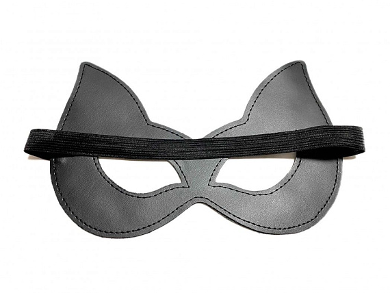 Черная лаковая маска с ушками из эко-кожи от Intimcat