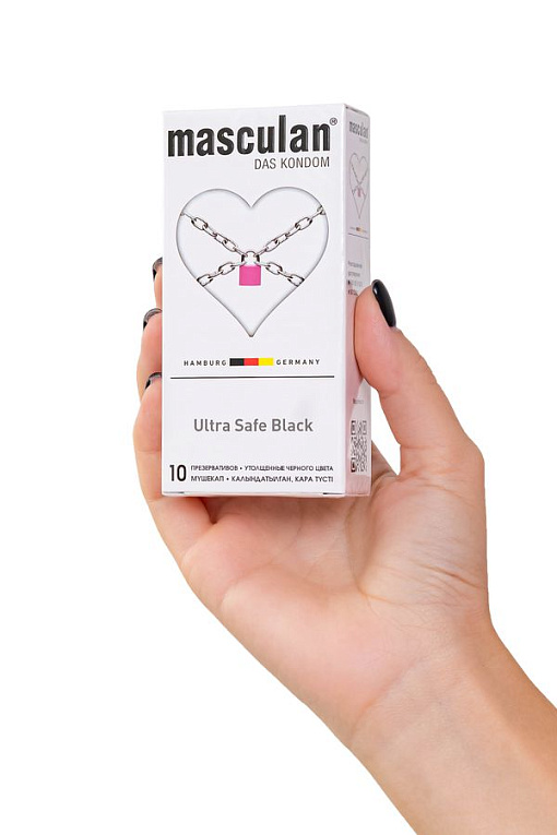 Ультрапрочные презервативы Masculan Ultra Safe Black - 10 шт. Masculan