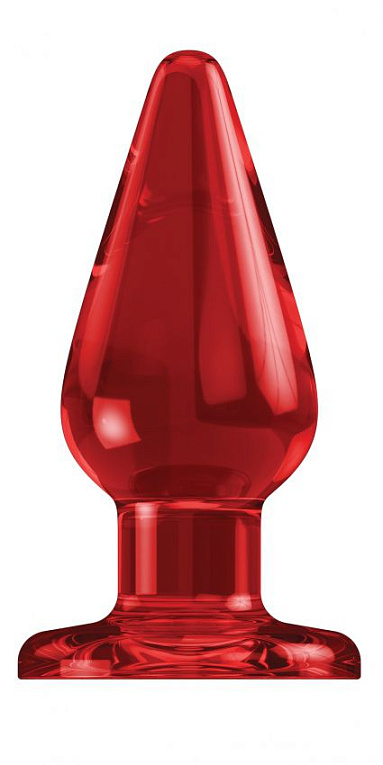 Красный акриловый анальный стимулятор Bottom Line Model 2 - 10,5 см.