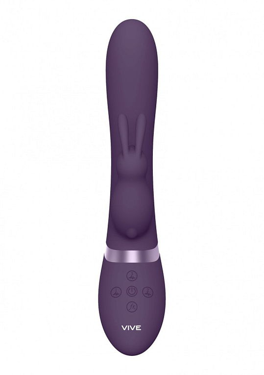 Фиолетовый вибромассажер-кролик Taka - 21,3 см. Shots Media BV
