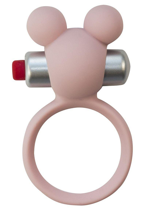 Розовое эрекционное виброколечко Emotions Minnie Light pink - силикон