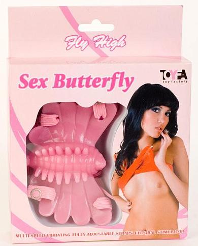 Розовый клиторальный стимулятор Sex Butterfly