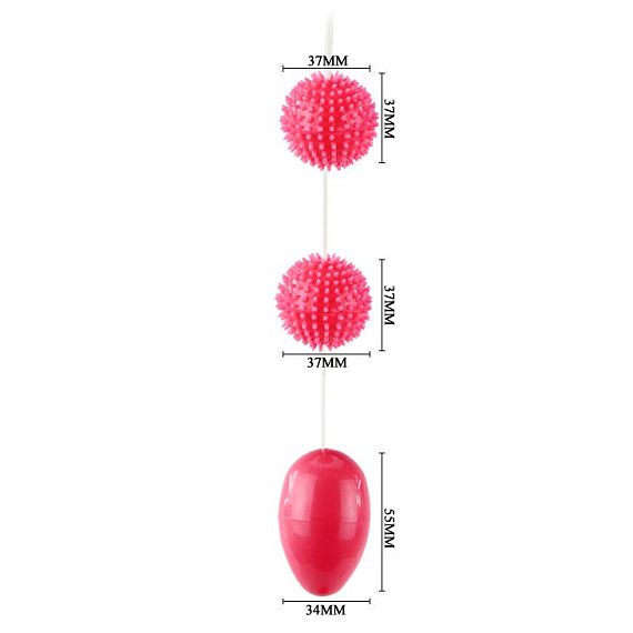 Розовые анальные шарики с рельефом - фото 5