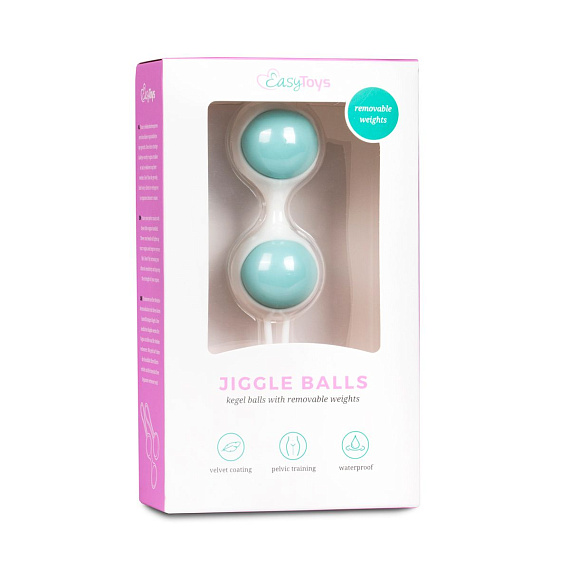 Бело-голубые вагинальные шарики Jiggle Balls от Intimcat