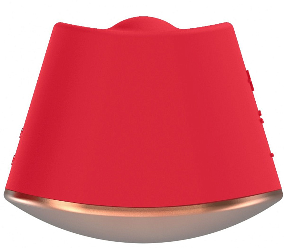 Красный клиторальный стимулятор Dazzling с вибрацией и ротацией - 6,7 см. - фото 5