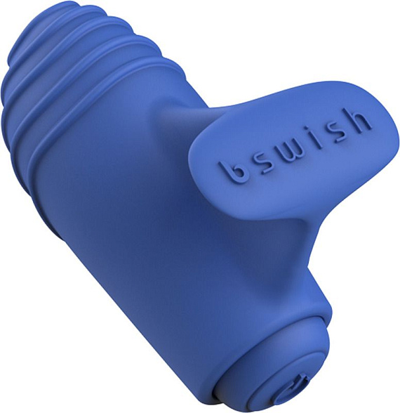 Синий вибростимулятор на пальчик Bteased Basic Finger Vibrator B Swish
