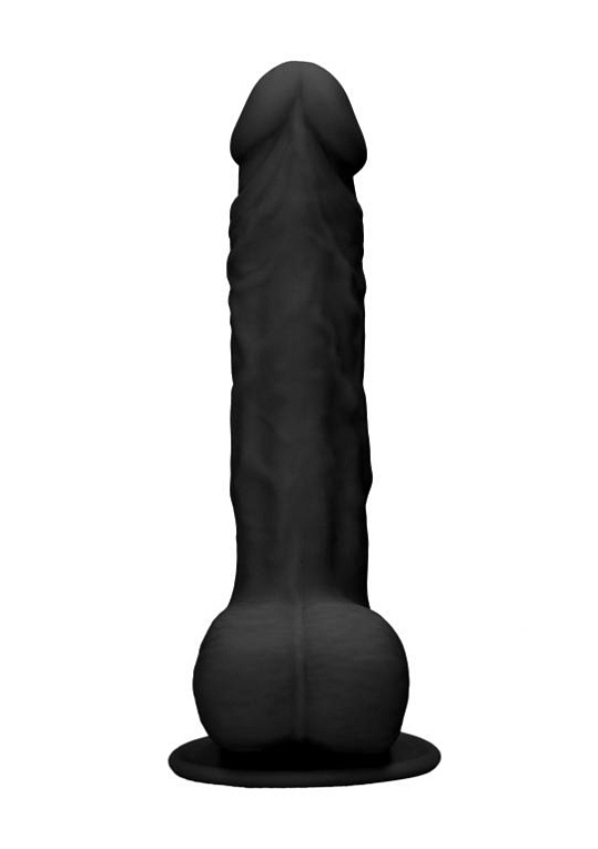 Черный фаллоимитатор Realistic Cock With Scrotum - 24 см. - фото 5