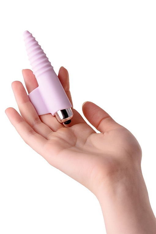 Нежно-розовая вибронасадка на палец для анальной стимуляции JOS NOVA - 9 см. - фото 5