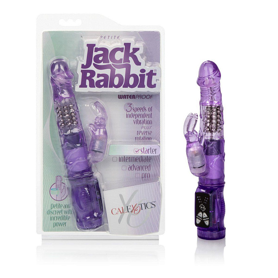Фиолетовый вибромассажер Petite Jack Rabbit - 24 см. - фото 5