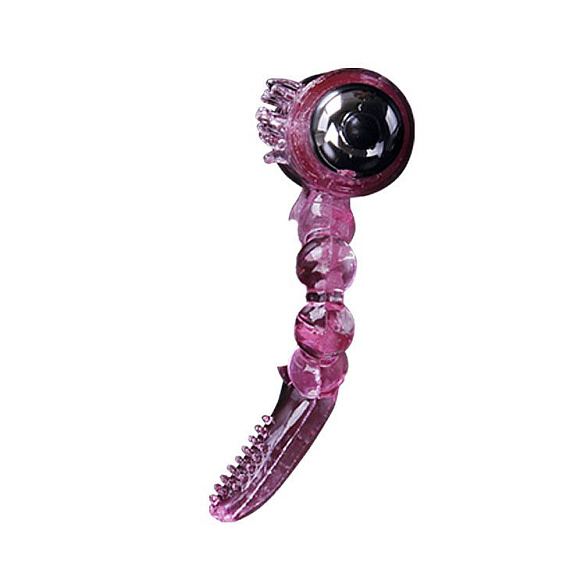 Розовое эрекционное кольцо с вибростимуляцией клитора Baile - термопластичная резина (TPR)