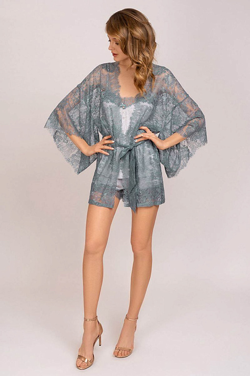 Роскошный кружевной халат-кимоно - 100% полиэстер