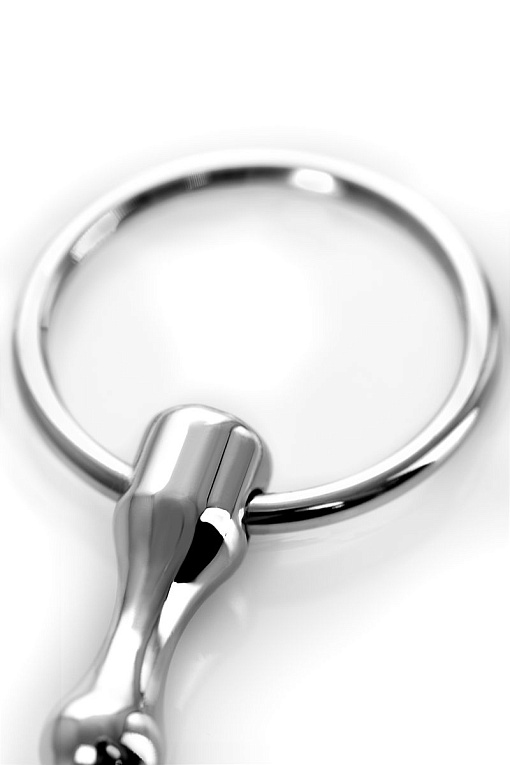 Серебристый фигурный уретральный плаг с кольцом в основании Metal - 18 см. ToyFa