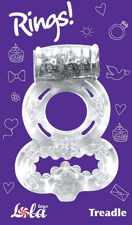 Прозрачное эрекционное кольцо Rings Treadle с подхватом от Intimcat