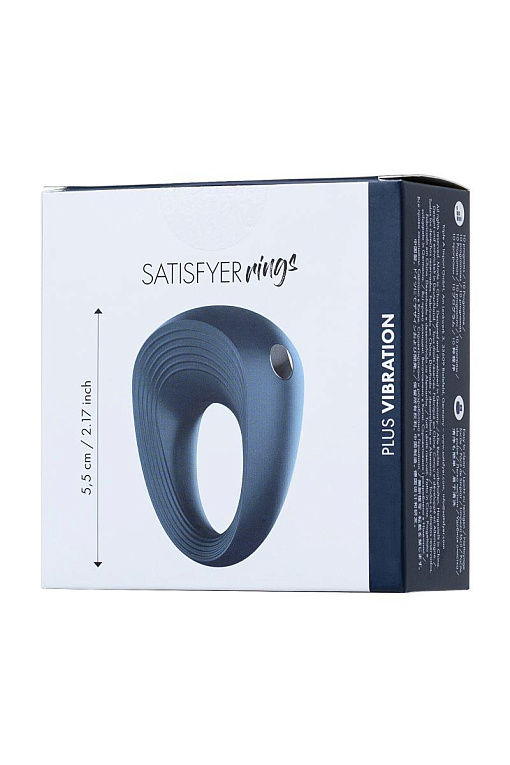Синее эрекционное кольцо на пенис Satisfyer Power Ring - фото 9