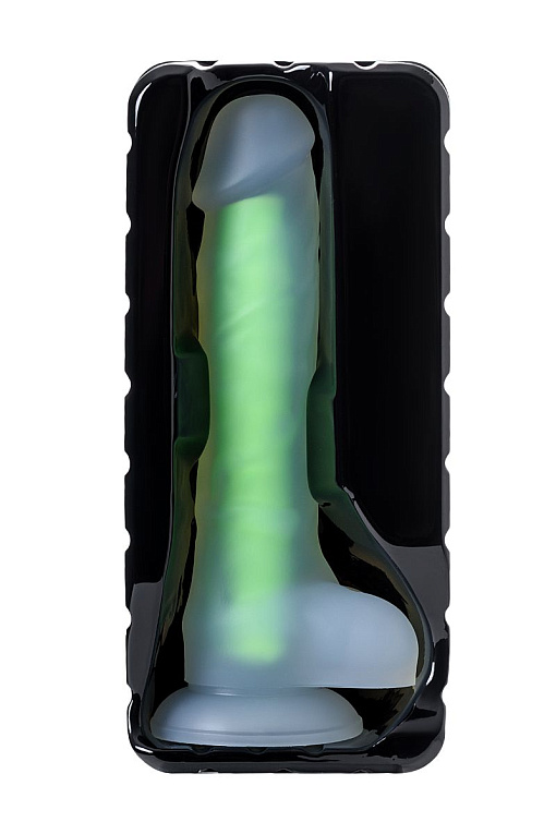 Прозрачно-зеленый фаллоимитатор, светящийся в темноте, Clark Glow - 22 см. - фото 6