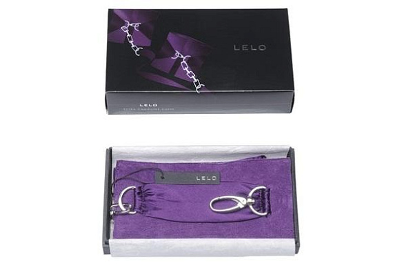 Фиолетовые шелковые наручники с цепочкой Sutra от Intimcat