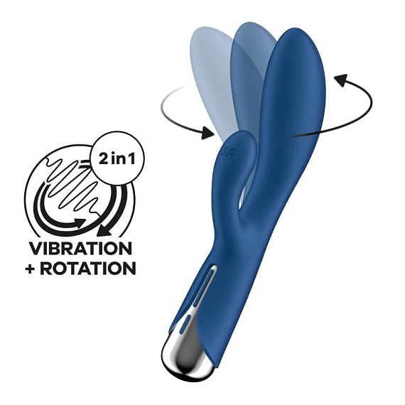 Синий вибратор-кролик с ротацией Spinning Rabbit 1 - 20 см. от Intimcat