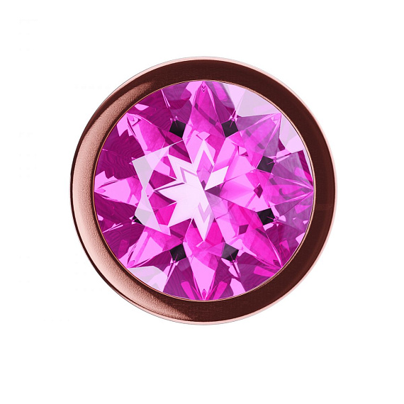Пробка цвета розового золота с лиловым кристаллом Diamond Quartz Shine S - 7,2 см. от Intimcat