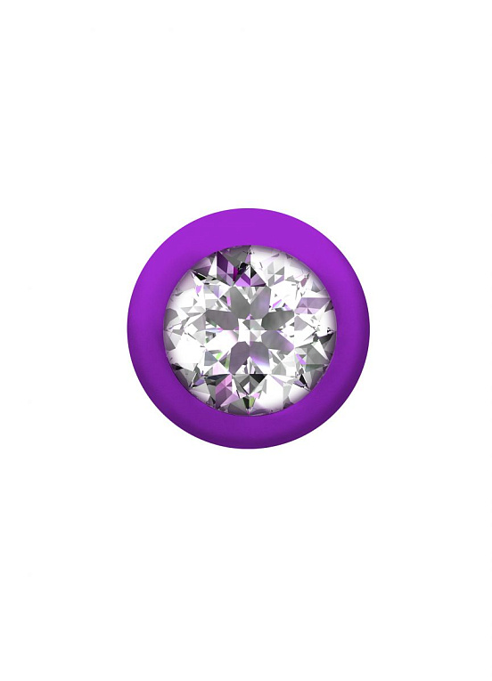 Фиолетовая анальная цепочка с кристаллом Buddy - 17,7 см. Lola toys