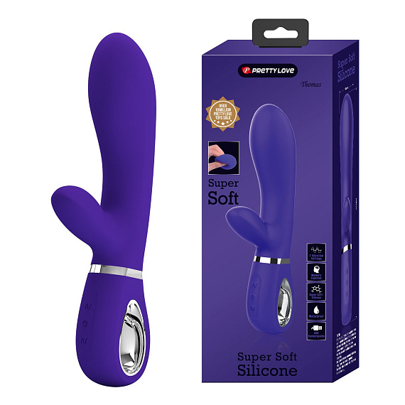 Фиолетовый вибростимулятор-кролик Thomas - 20,5 см. - силикон