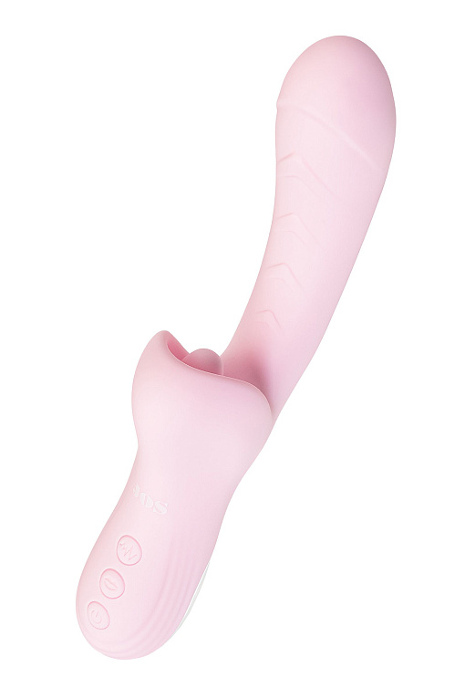 Розовый вибратор-кролик с ласкающим язычком Orali - 22 см. - фото 5