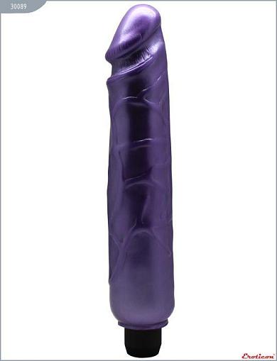 Фиолетовый вибратор с перламутровым отливом - 25,5 см.