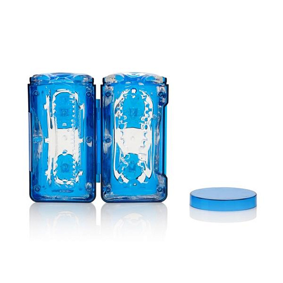 Гелевый голубой супер-мастурбатор Travel JackMaster - Термопластичная резина (TPR)