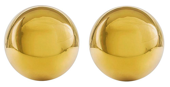 Золотистые вагинальные шарики Ben Wa Balls в шкатулке - металл