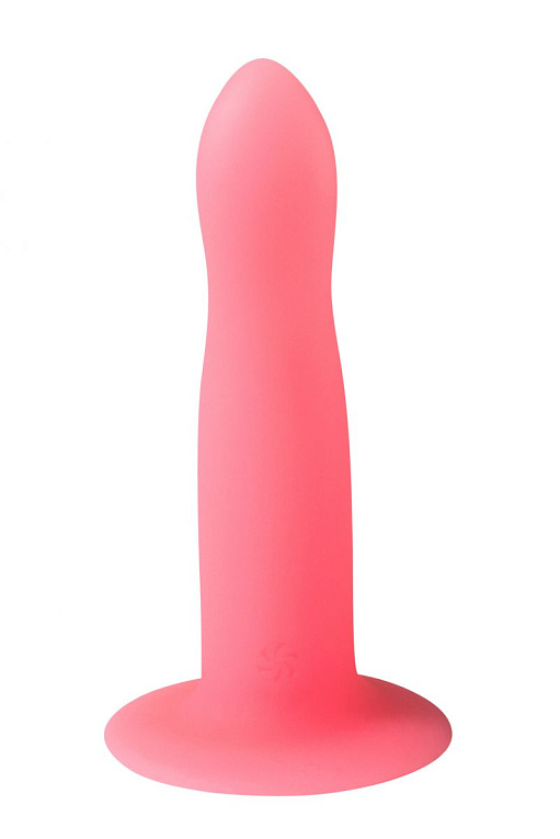Розовый гнущийся нереалистичный дилдо Moon Beam - 16,6 см. Lola toys