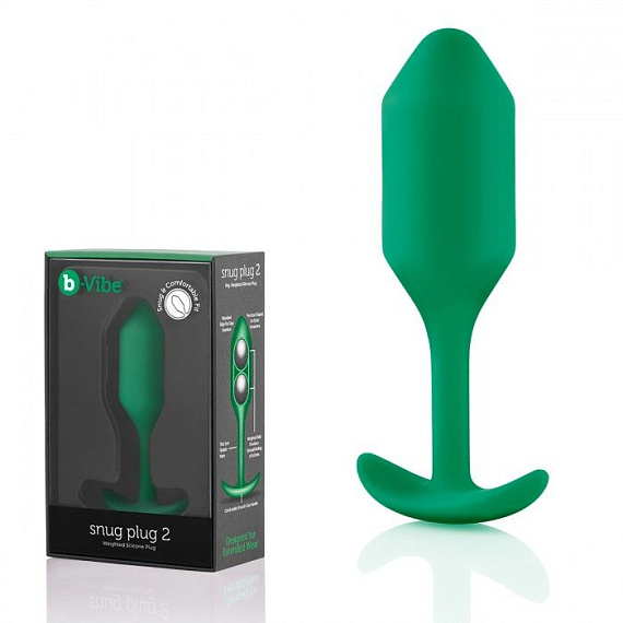 Зеленая пробка для ношения B-vibe Snug Plug 2 - 11,4 см. - фото 5