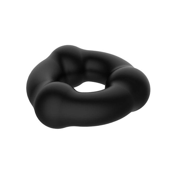 Черное эрекционное кольцо с 3 шариками от Intimcat