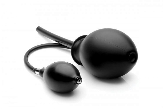 Черная анальная пробка с расширением Isabella Sinclaire Inflatable Enema Plug - 11,4 см. от Intimcat