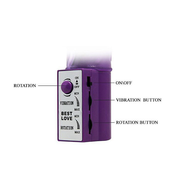 Фиолетовый вибратор с бусинами и клиторальным отростком - 24 см. - фото 5