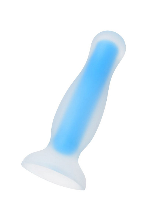 Голубая, светящаяся в темноте анальная втулка Namor Glow - 12,5 см. - силикон