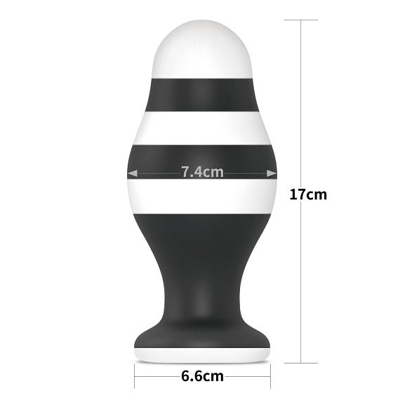 Черно-белая анальная втулка 6.5 X-Missioner Butt Plug - 17 см. от Intimcat