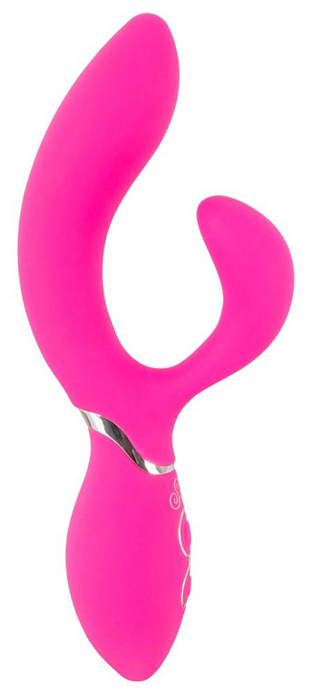 Ярко-розовый вибратор-кролик Bendable Rabbit Vibrator - 19,8 см. - силикон
