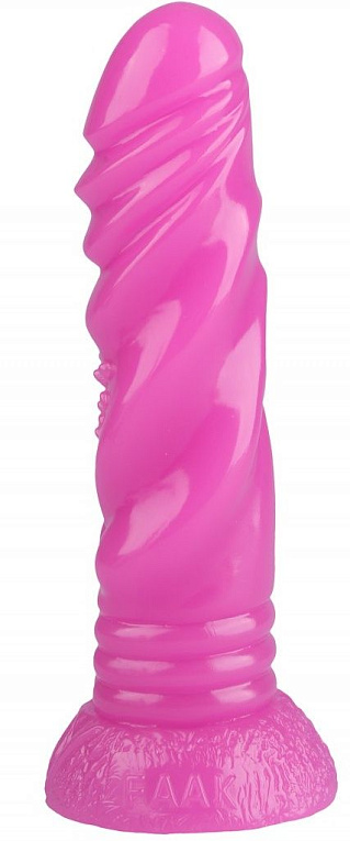 Розовая анальная втулка с рельефом - 21 см. от Intimcat