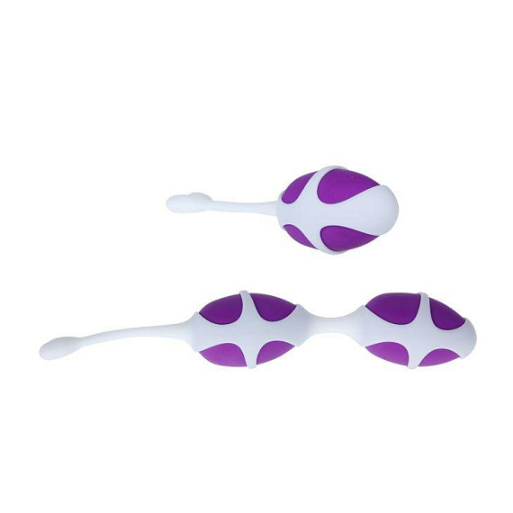 Фиолетовые вагинальные шарики из силикона: 2+1 от Intimcat