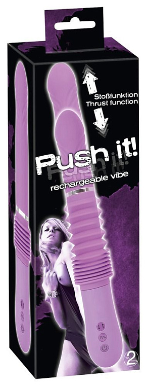 Фиолетовый вибратор Push it с возвратно-поступательными движениями - фото 5