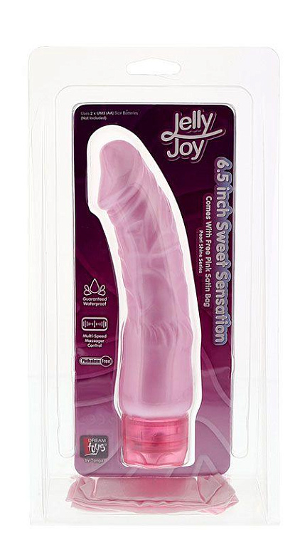 Розовый вибратор реалистичной формы JELLY JOY SWEET SENSATIONS - 16,5 см. - поливинилхлорид (ПВХ, PVC)