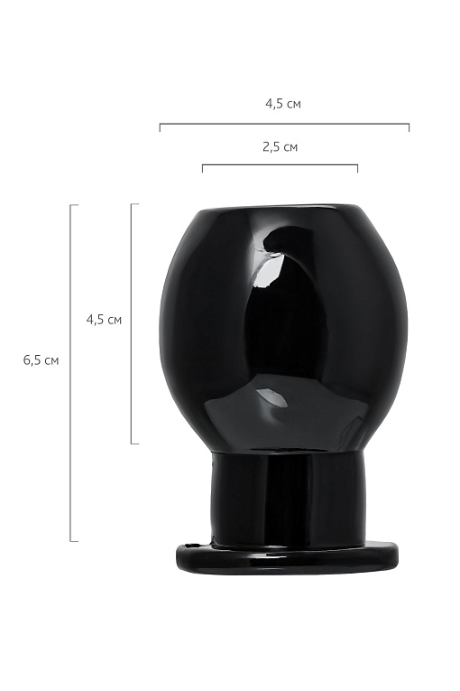 Черная анальная втулка Basic M - 6,5 см. - фото 7