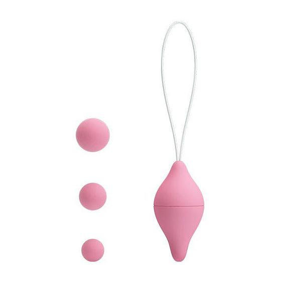 Вагинальный шарик с 3 сменными грузиками Sexual Exercise - анодированный пластик (ABS)