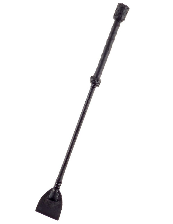 Чёрный стек-хлопушка Beginners Crop - 43,5 см. - искусственная кожа