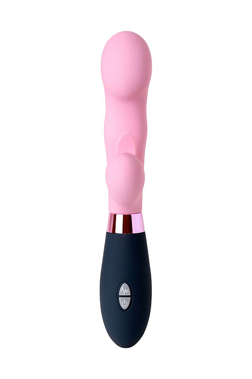 Розовый вибромассажер Ornella с клиторальным стимулятором - 21,5 см. - силикон