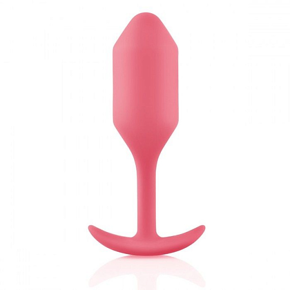 Розовая пробка для ношения B-vibe Snug Plug 2 - 11,4 см. - силикон