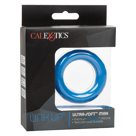 Синее эрекционное кольцо Link Up Ultra-Soft Max - силикон