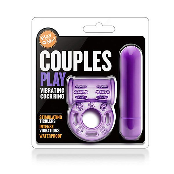 Фиолетовое эрекционное виброкольцо Couples Play Vibrating Cock Ring - термопластичный эластомер (TPE)