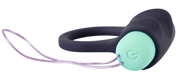 Темно-фиолетовое эрекционное кольцо с вибропулей и пультом ДУ